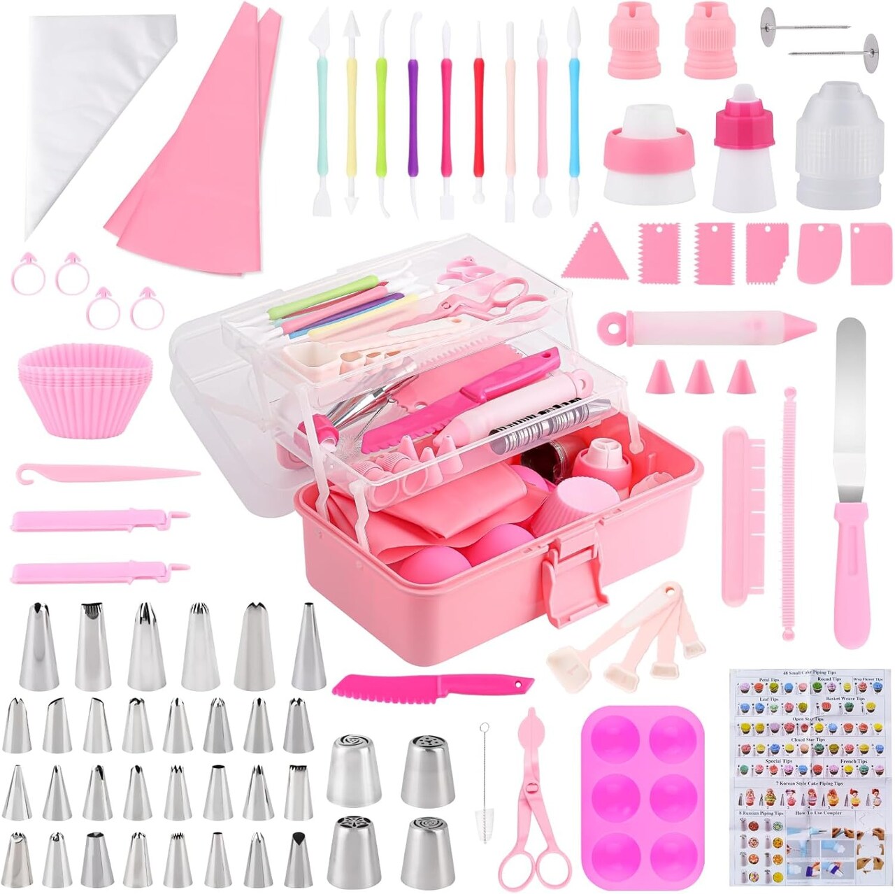 Cake Decorating Kit Baking Accessories Set with Piping Bags, Tips, Spatula, Scraper, and Tools